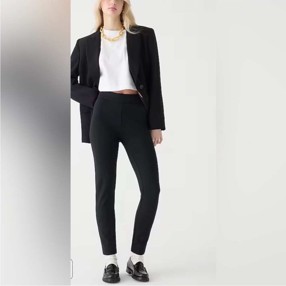 J.Crew Any Day Pixie Skinny Pant Eco Ponte Stretch Leggings Zip Back Small Black